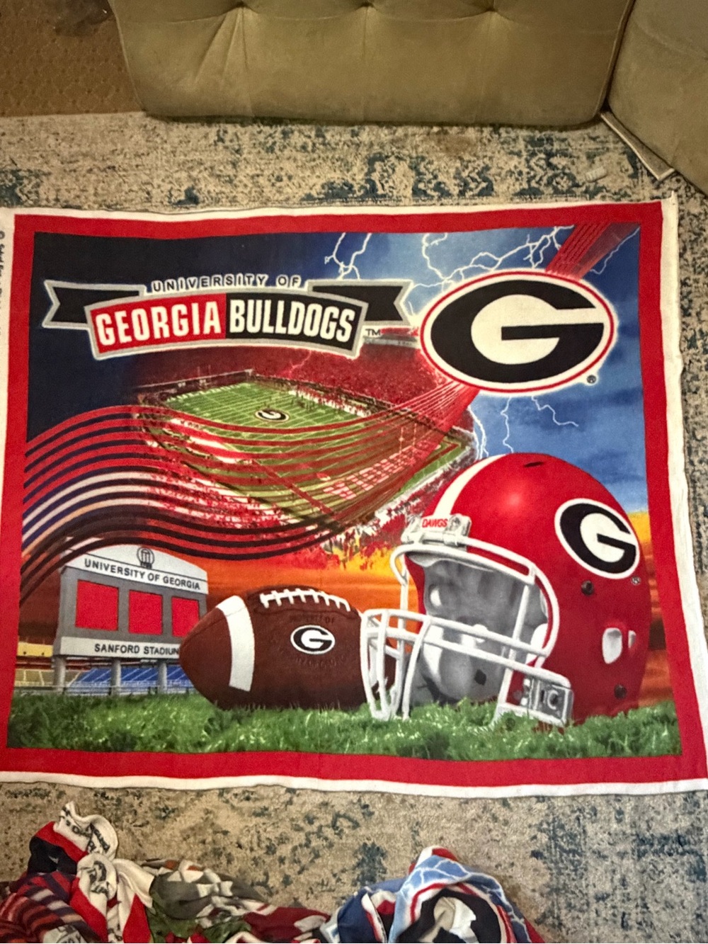 University of Georgia Bulldogs Graphic Throw Blanket - Red, Black, White